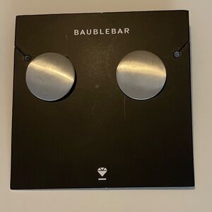 Baublebar Silvertone Button/Disc earrings